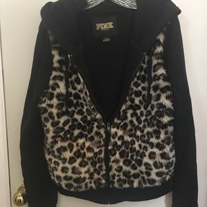 Victoria’s Secret Pink Black & animal print jacket